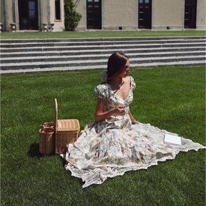 Danielle Bernstein Printed Poplin Midi Dress